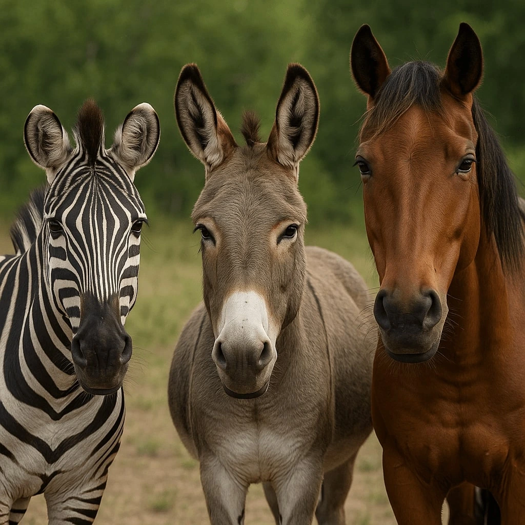 zebra vs donkey vs horse